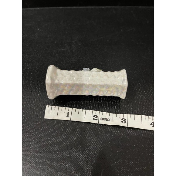 Beautiful Vintage Floral Iridescent Vase or Toothpick Holder Made in Germany - Picture 3 of 6